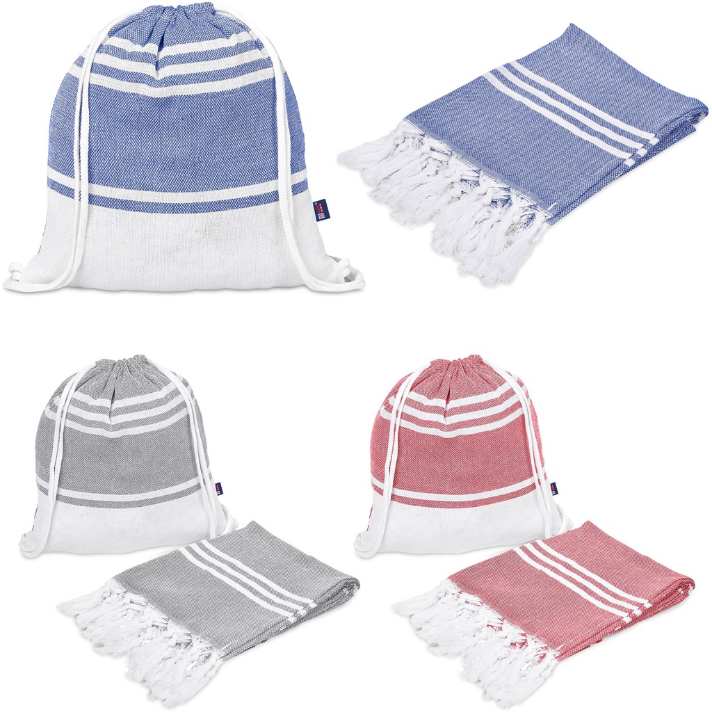 US Basic Santa Cruz Cotton-Rich Beach Towel & Drawstring Bag - Image 3