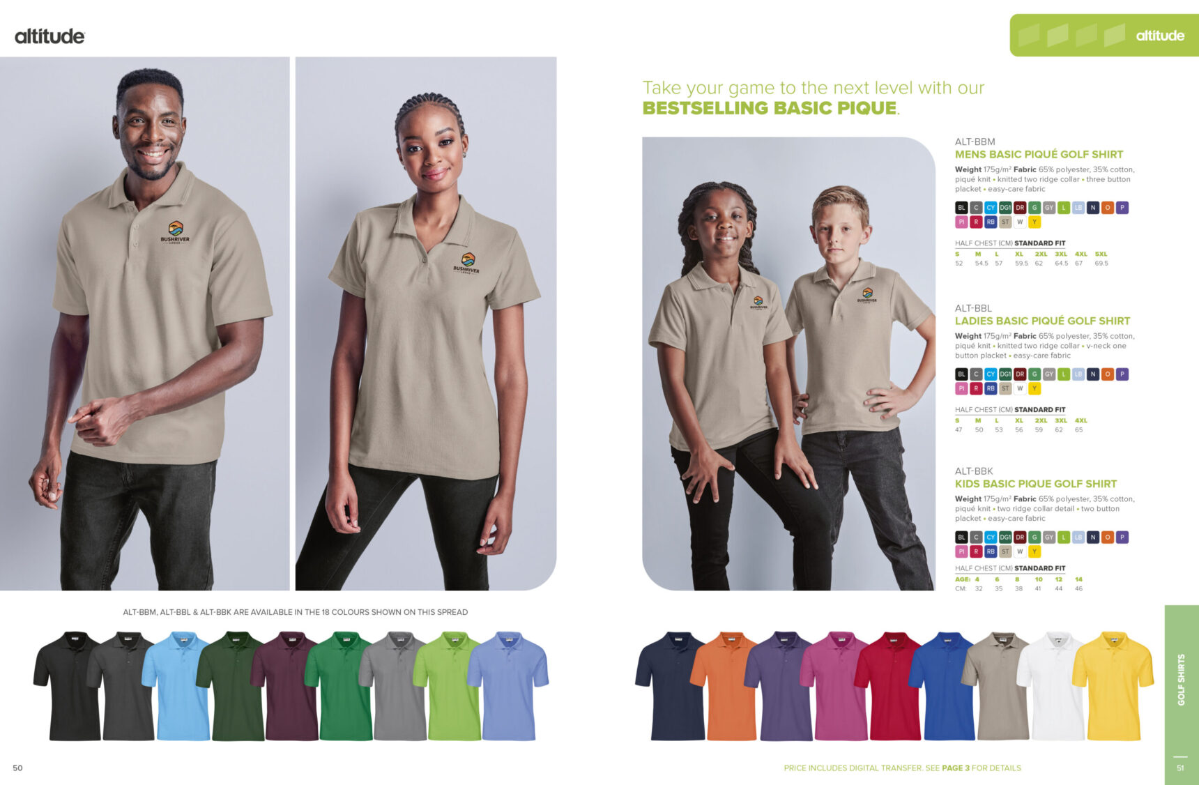Mens Basic Pique Golf Shirt - Image 3