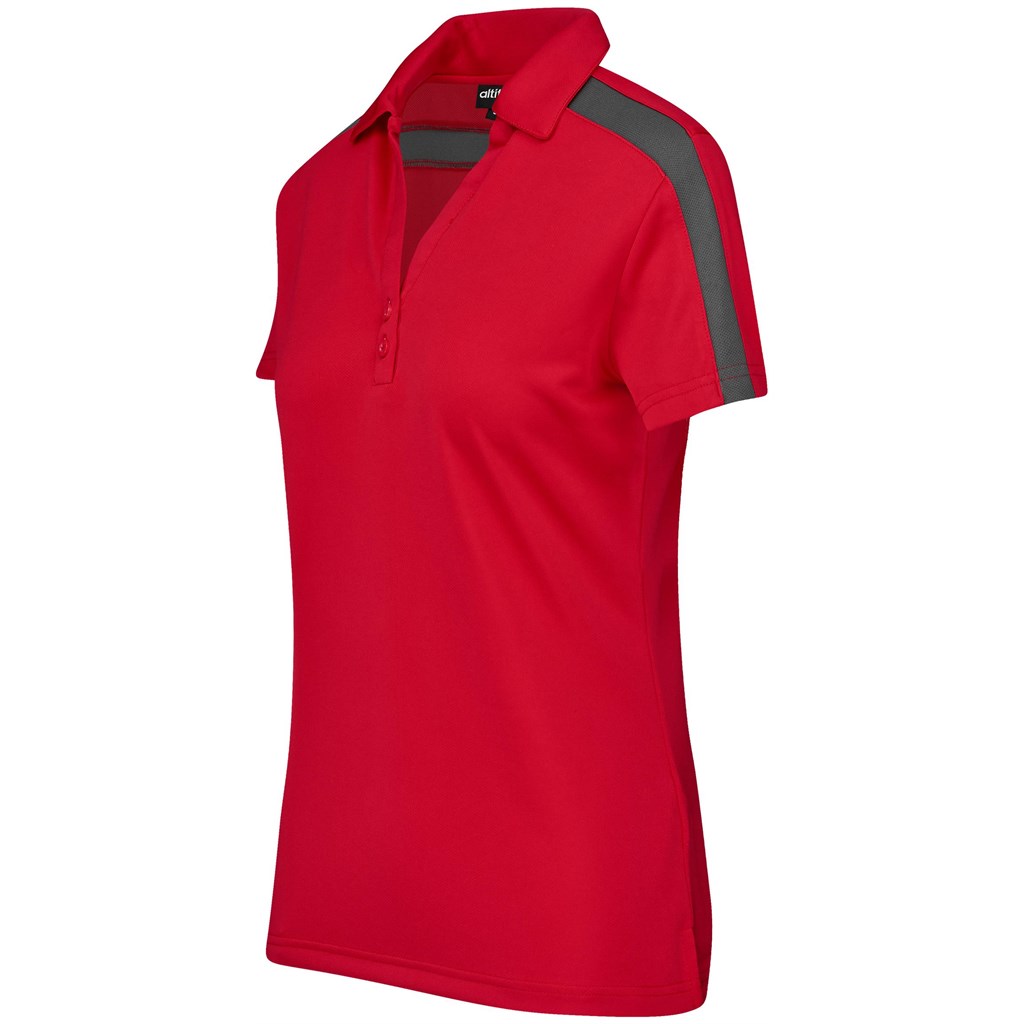 Ladies Nautilus Golf Shirt - Red - Image 5