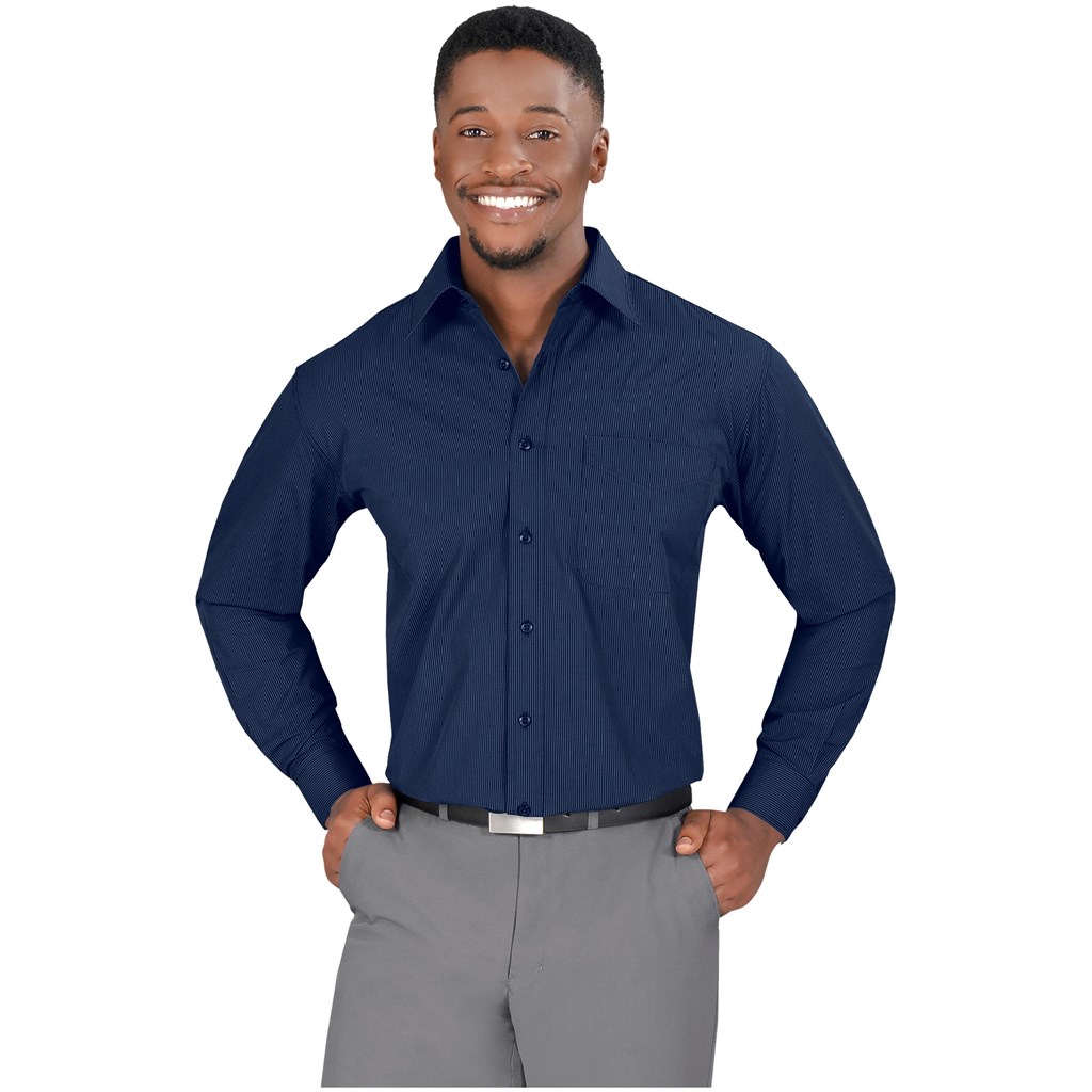 Mens Long Sleeve Micro Check Shirt - Image 3