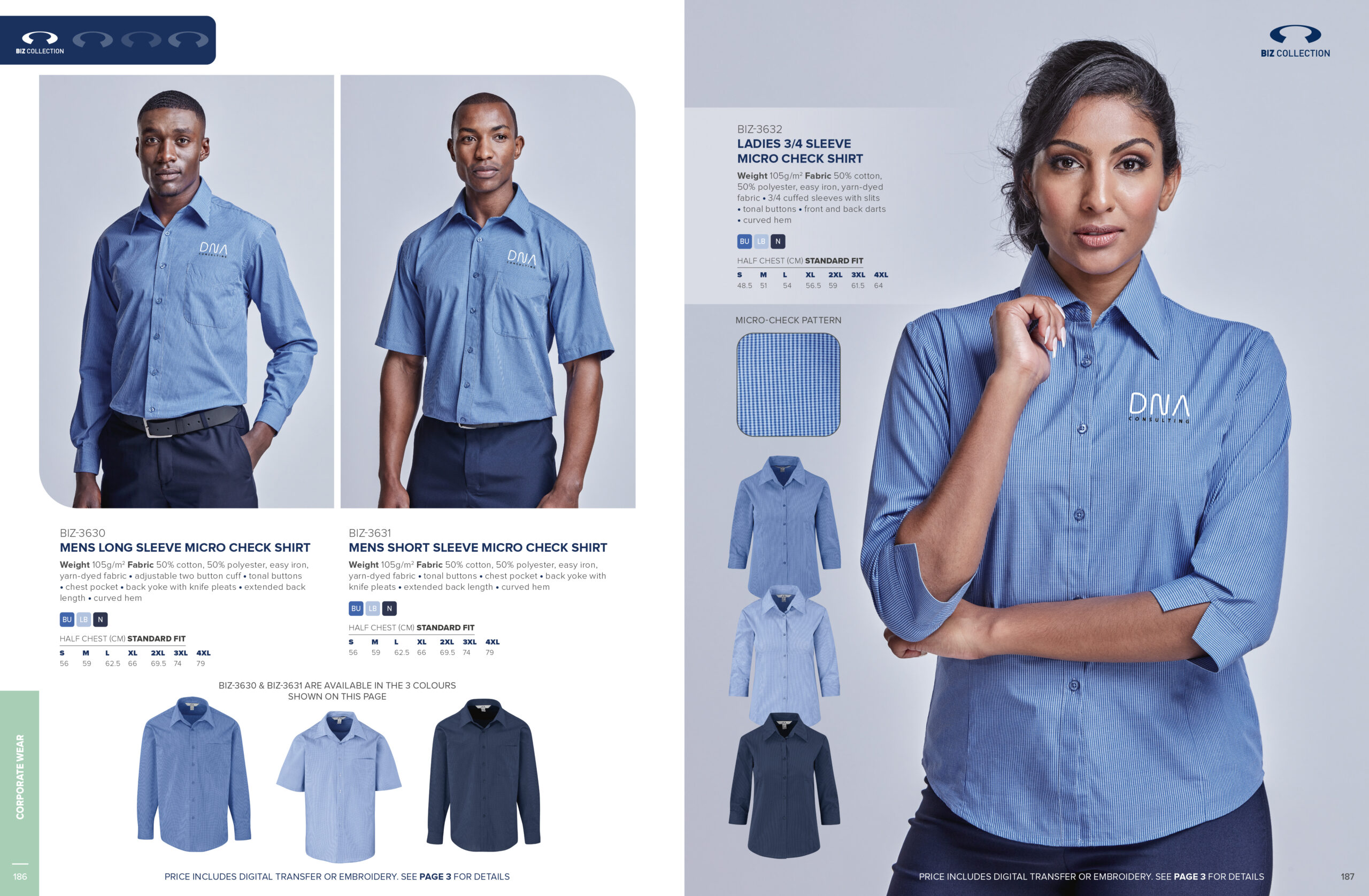 Mens Long Sleeve Micro Check Shirt - Image 4