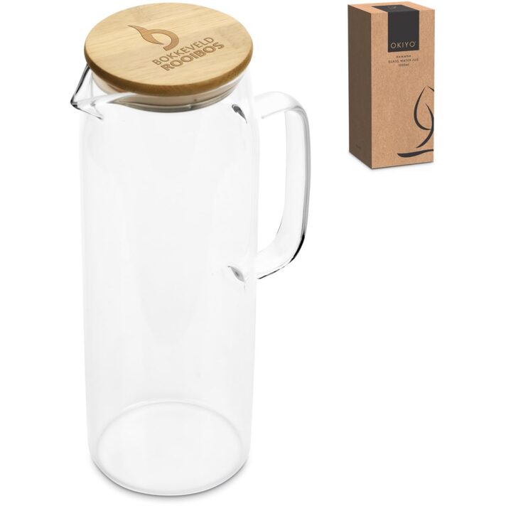 Okiyo Hamana Glass & Bamboo Water Jug - 1.5 Litre - Image 2
