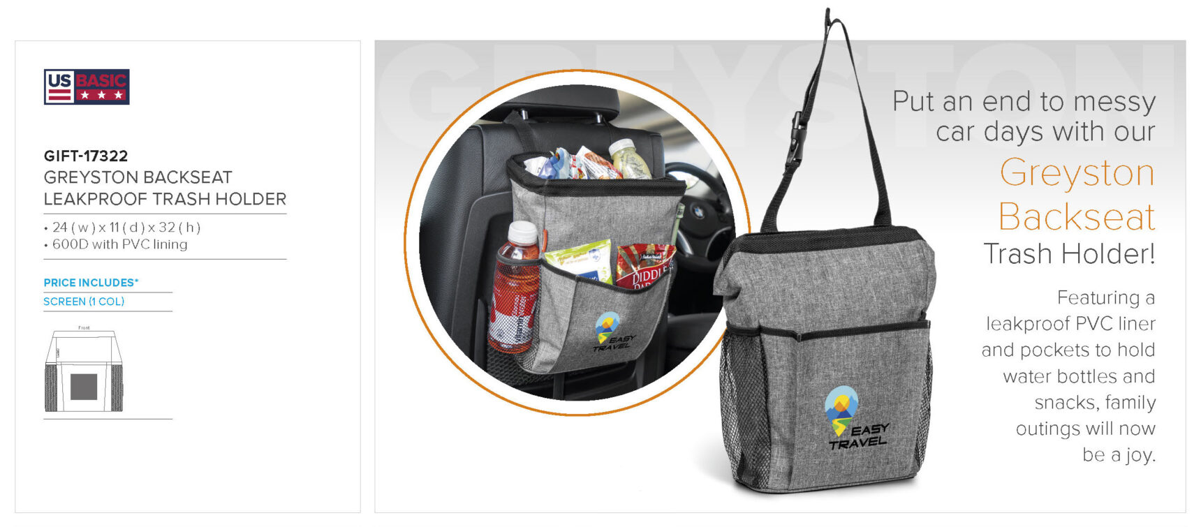 Greyston Backseat Leakproof Trash Holder - Image 3