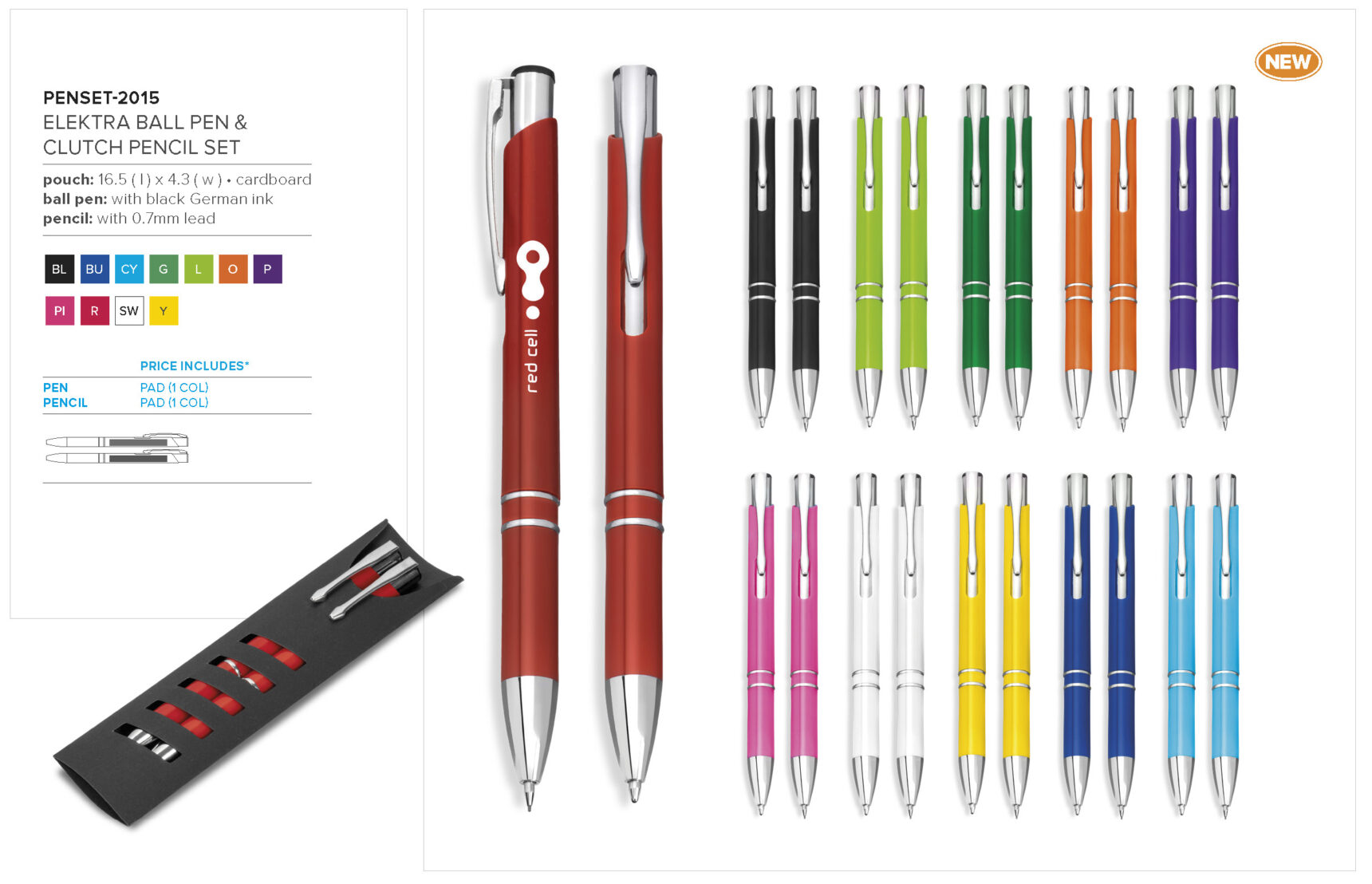 Electra Ball Pen & Pencil Set - Image 3
