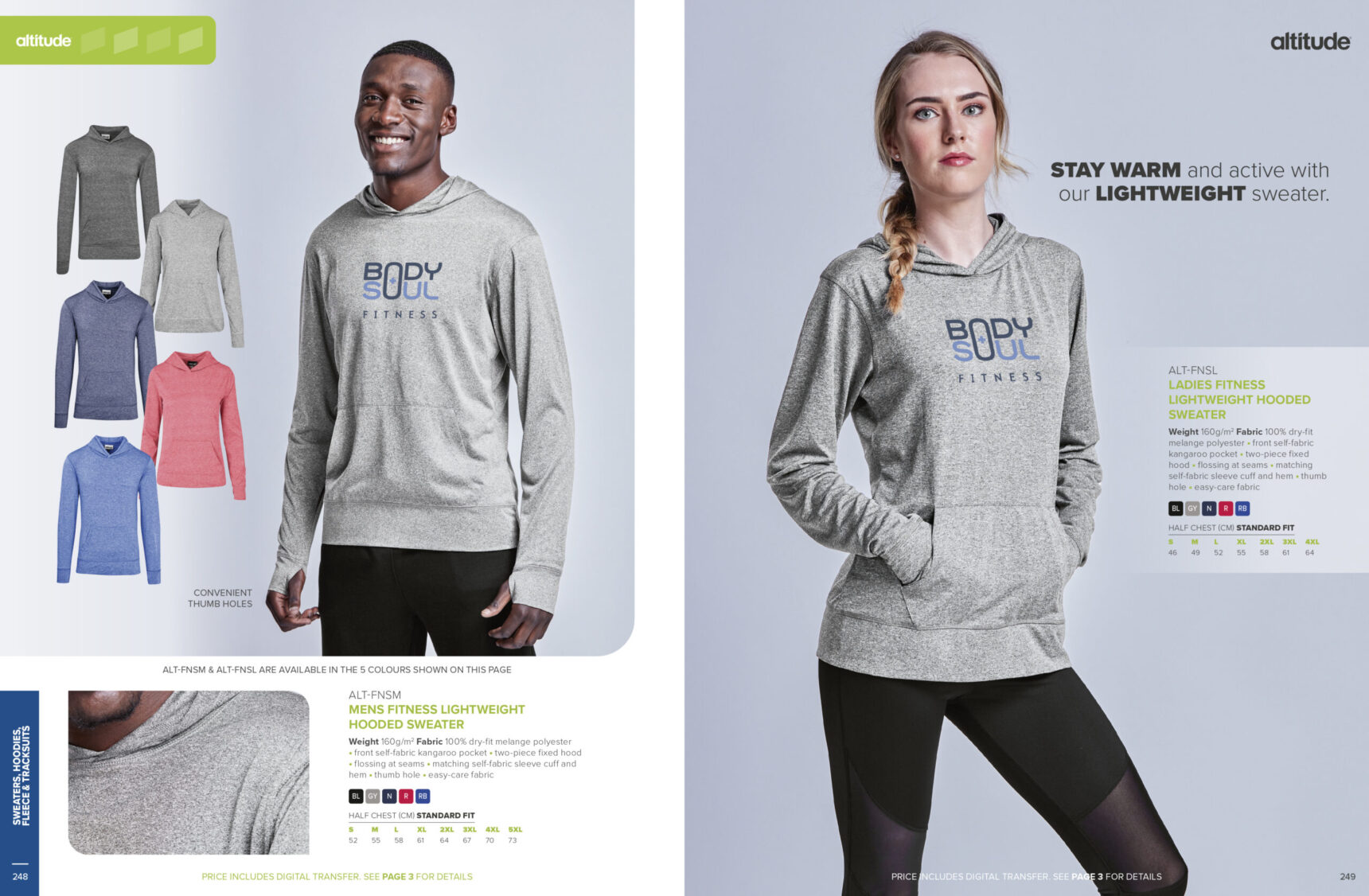 Mens Fitness Lightweight Hooded Sweater - Image 3