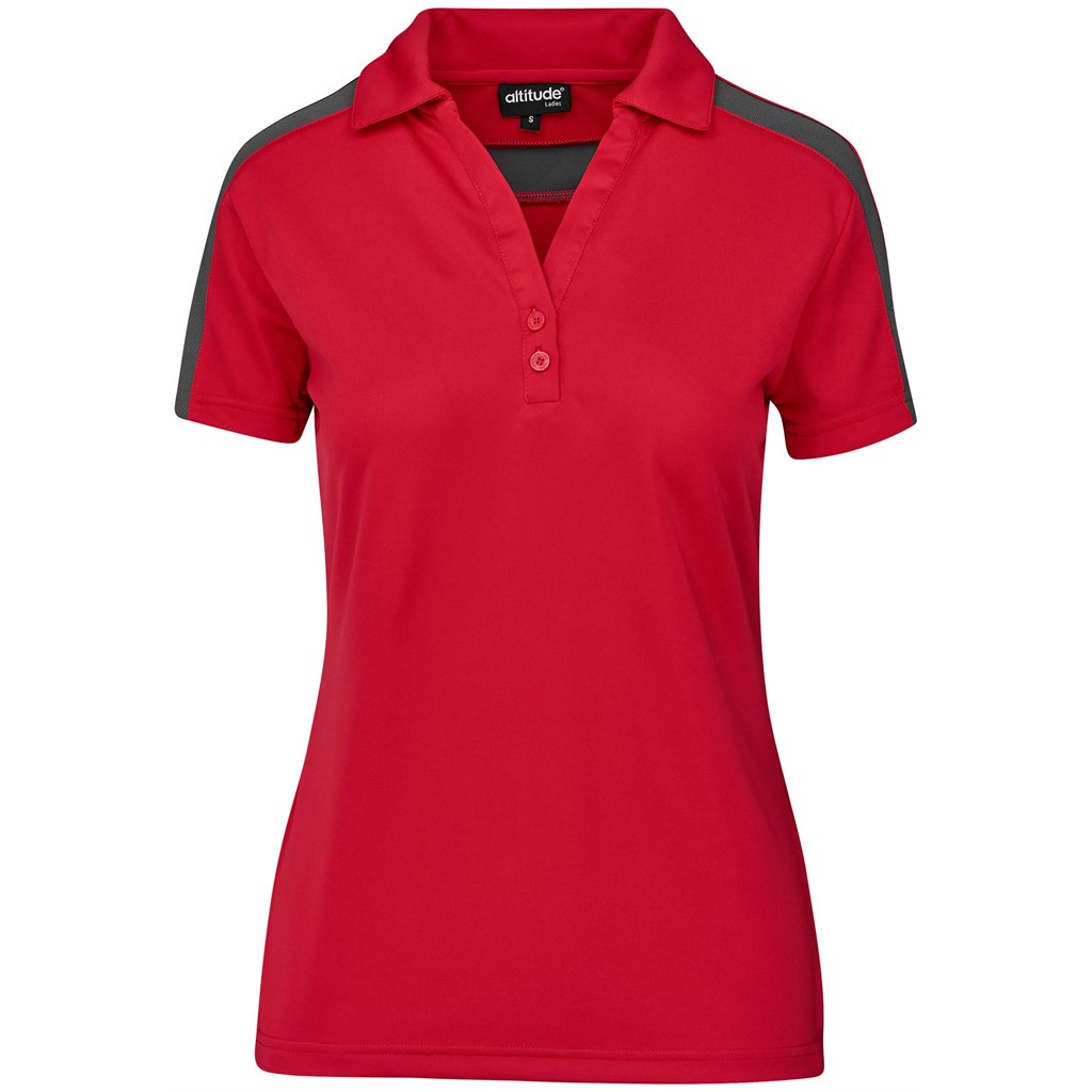 Ladies Nautilus Golf Shirt - Red - Image 4