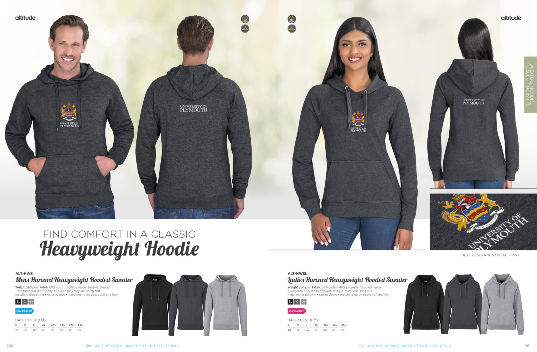 Ladies Harvard Heavyweight Hooded Sweater - Image 6