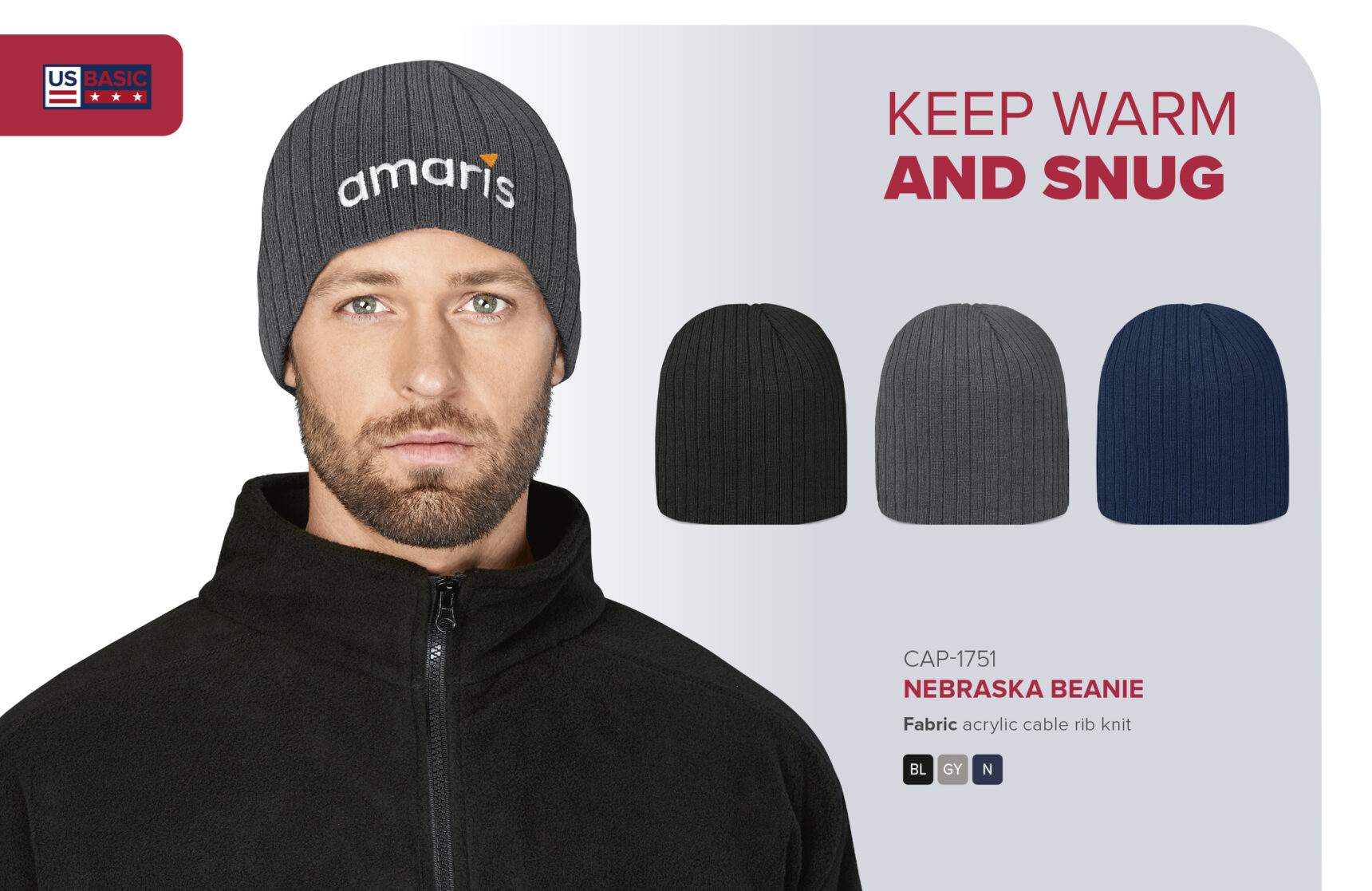 Nebraska Acrylic Beanie - Image 3