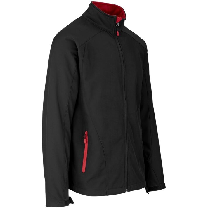 Mens Geneva Softshell Jacket - Black Red - Image 6