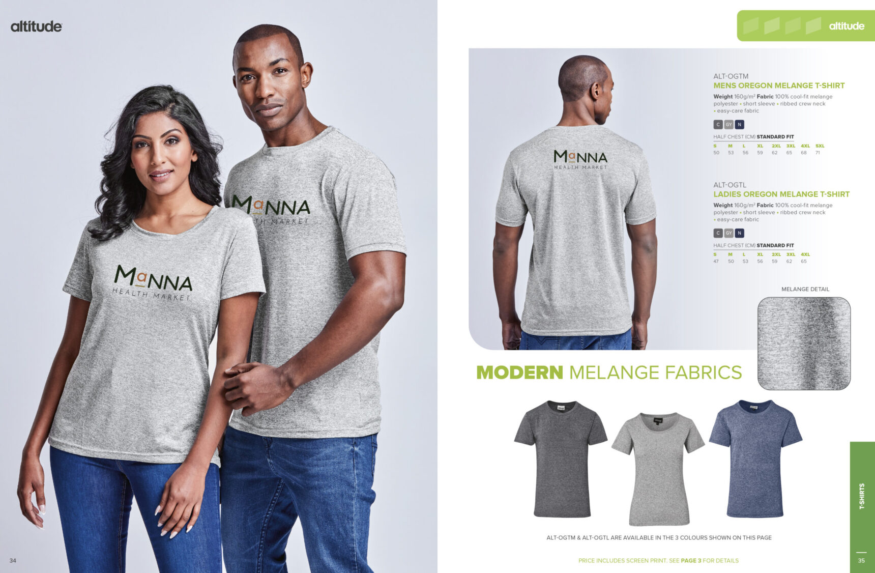 Ladies Oregon Melange T-Shirt - Image 3