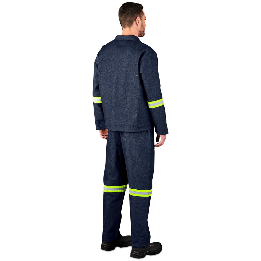 Vintage 100% Cotton Denim Conti Suit - Reflective Arms & Legs - Yellow Tape - Image 4