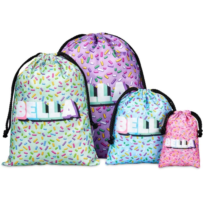 Pre-Printed Sample Hoppla Benguela Jumbo Polyester Drawstring Pouch - Image 5