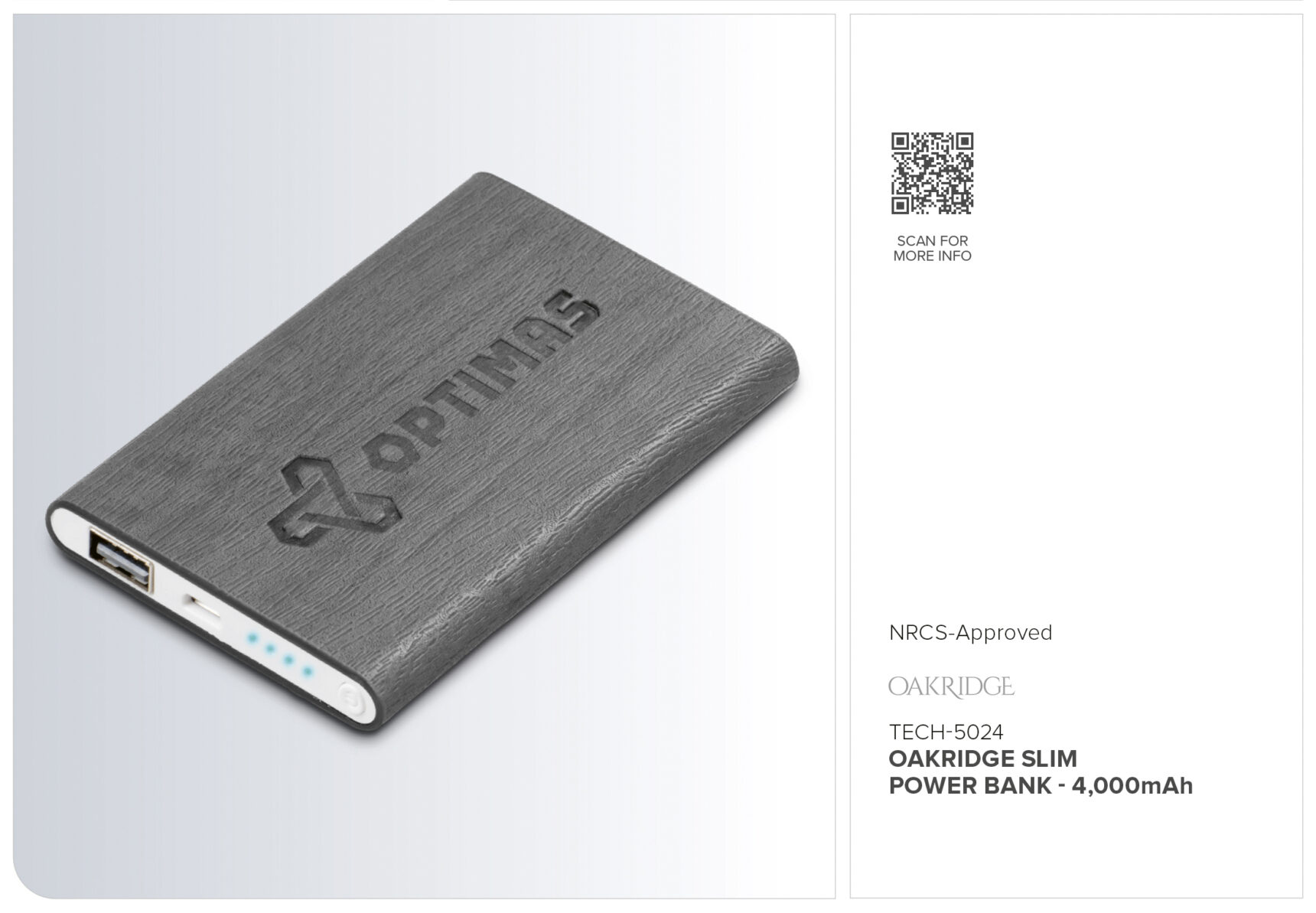 Oakridge Slim Power Bank - 4,000mAh - Image 3