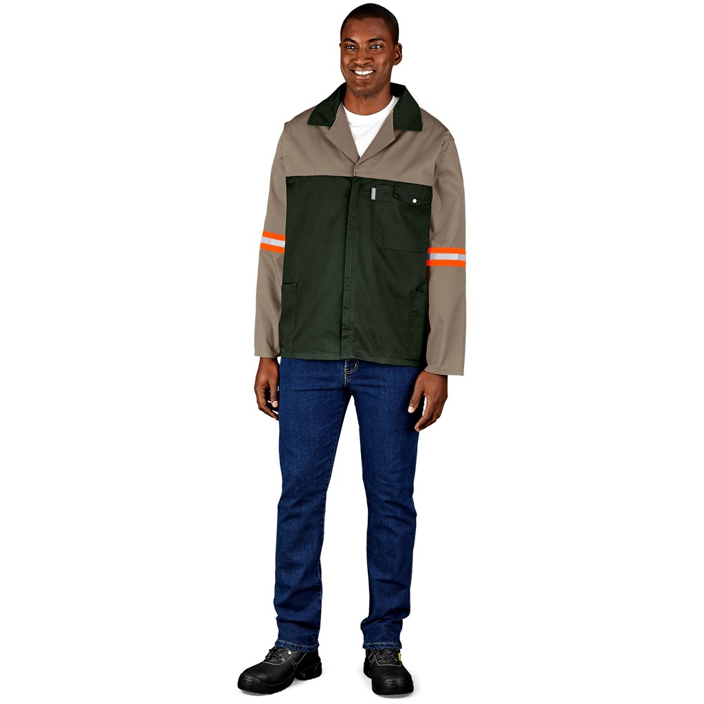 Site Premium Two-Tone Polycotton Jacket - Reflective Arms - Orange Tape - Image 6