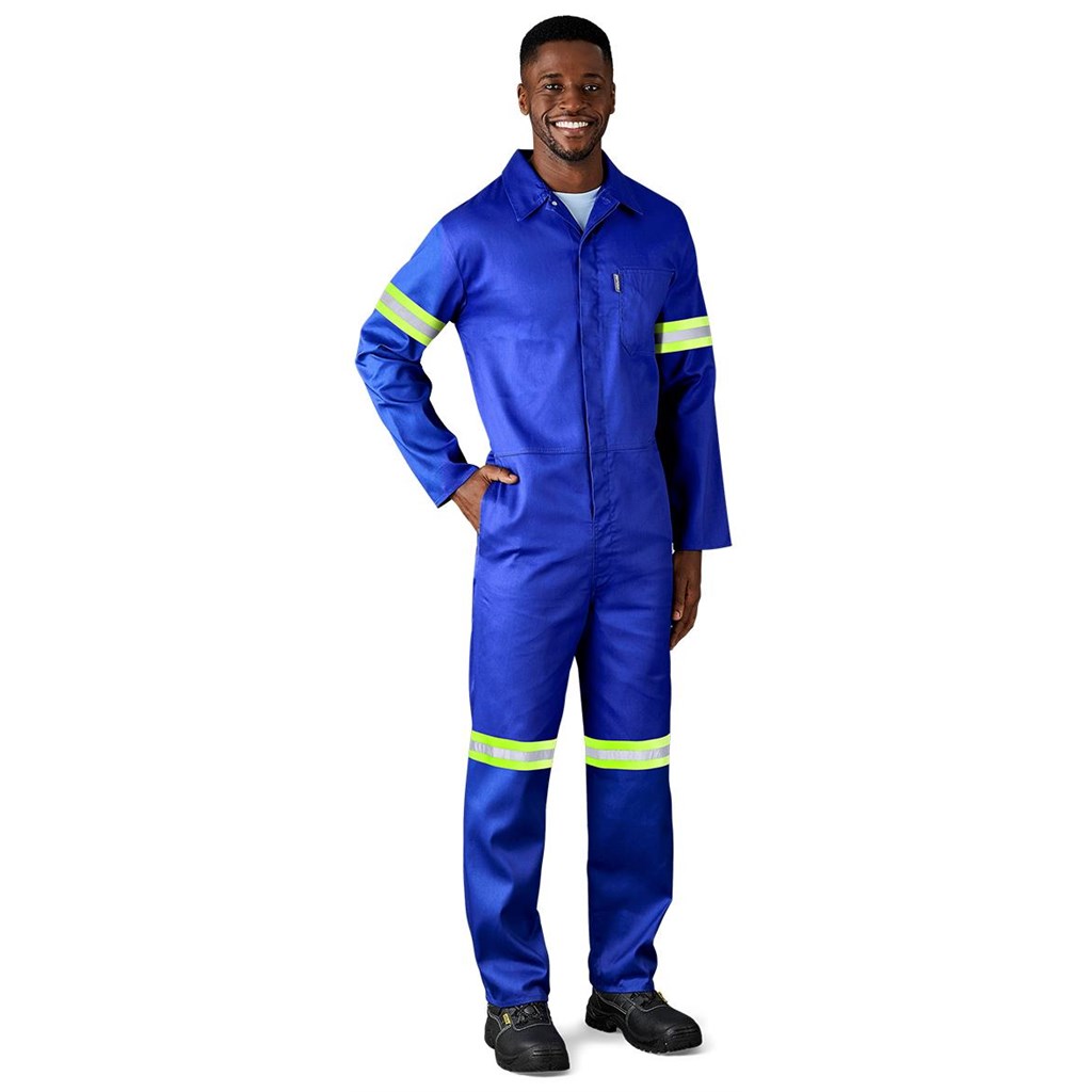 Safety Polycotton Boiler Suit - Reflective Arms & Legs - Yellow Tape - Image 5