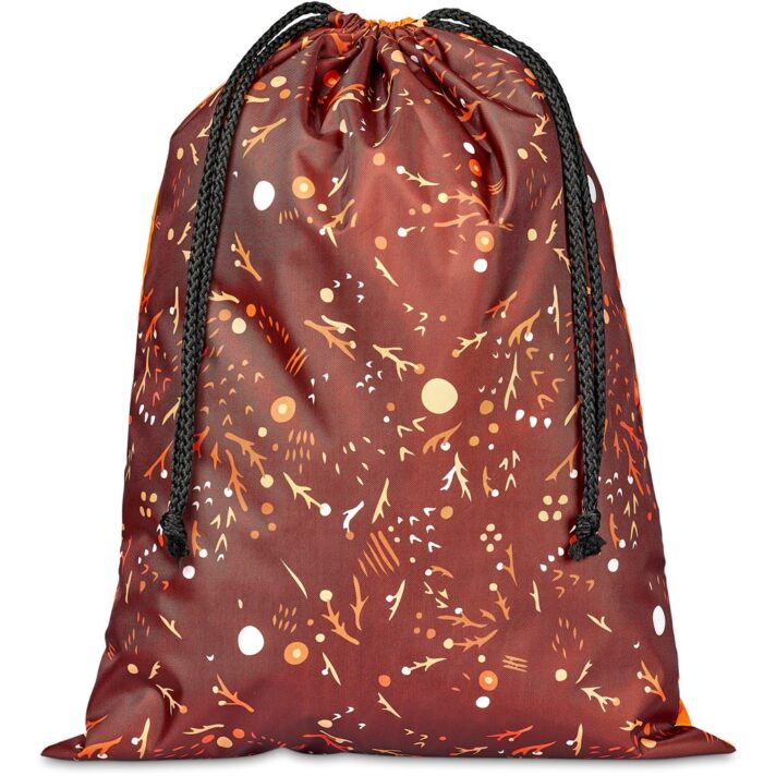 Pre-Printed Sample Hoppla Benguela Jumbo Polyester Drawstring Pouch - Image 2