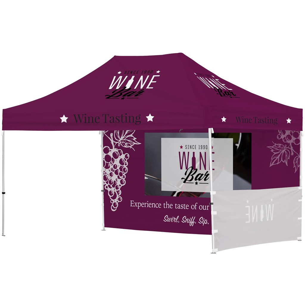 Ovation Sublimated Gazebo 4.5m X 3m - 1 Short Half-Wall Skin - 1 Long Full-Wall Skin - Image 3