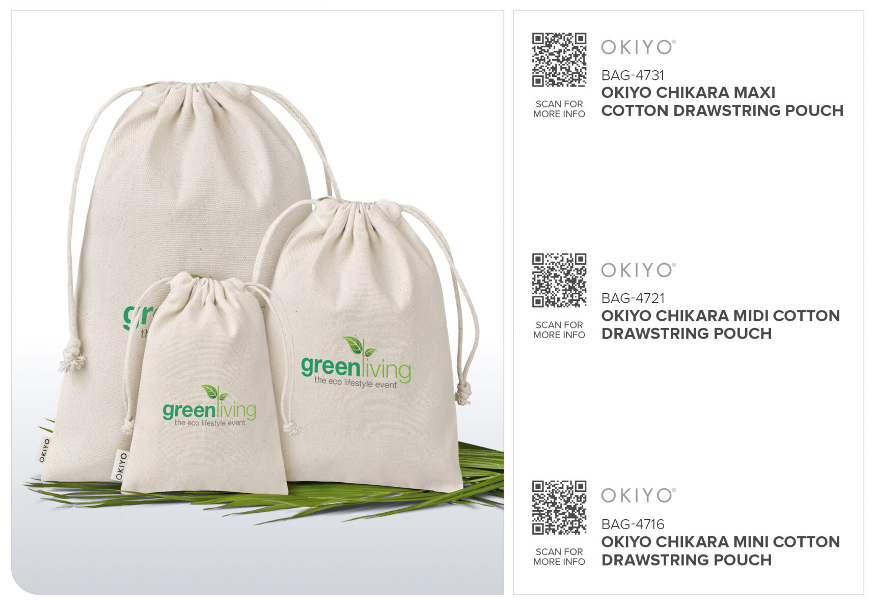 Okiyo Chikara Mini Cotton Drawstring Pouch - Image 5