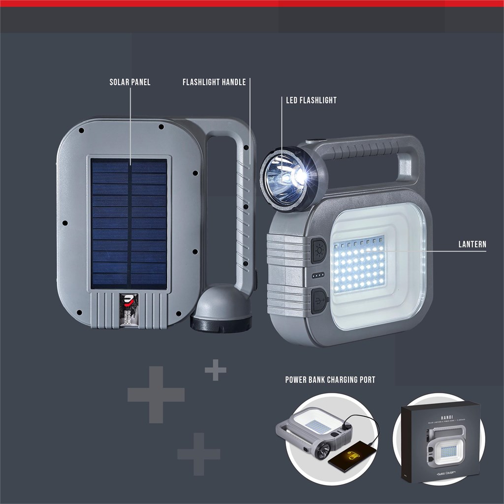 Swiss Cougar Hanoi Solar Lantern & Power Bank - 2,400mAh - Image 18