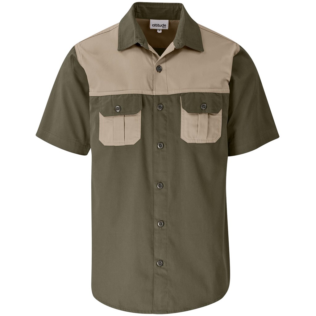 Mens Short Sleeve Serengeti 2-Tone Bush Shirt - Image 10