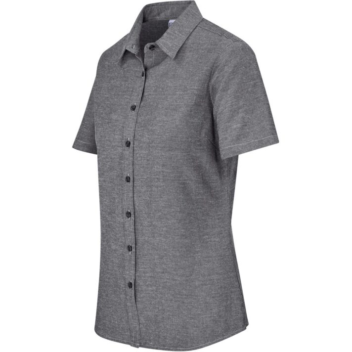Ladies Short Sleeve Oxford Shirt - Image 4