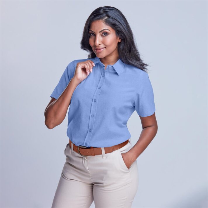 Ladies Short Sleeve Oxford Shirt - Image 17