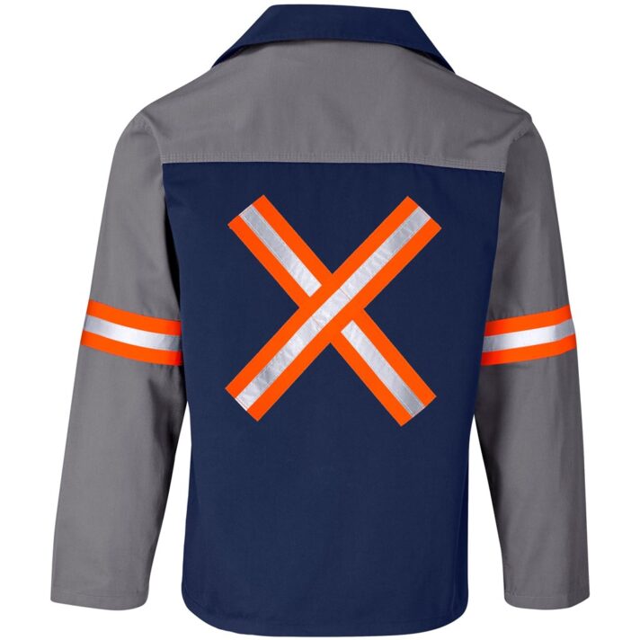 Site Premium Two-Tone Polycotton Jacket - Reflective Arms & Back - Orange Tape - Image 10