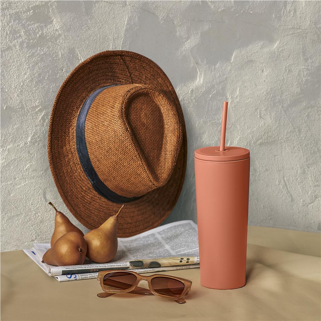 Kooshty Concorde Stainless Steel & Plastic Double-Wall Tumbler & Straw - 720ml - Image 14